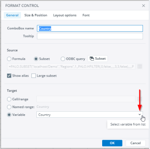 Format control dialog